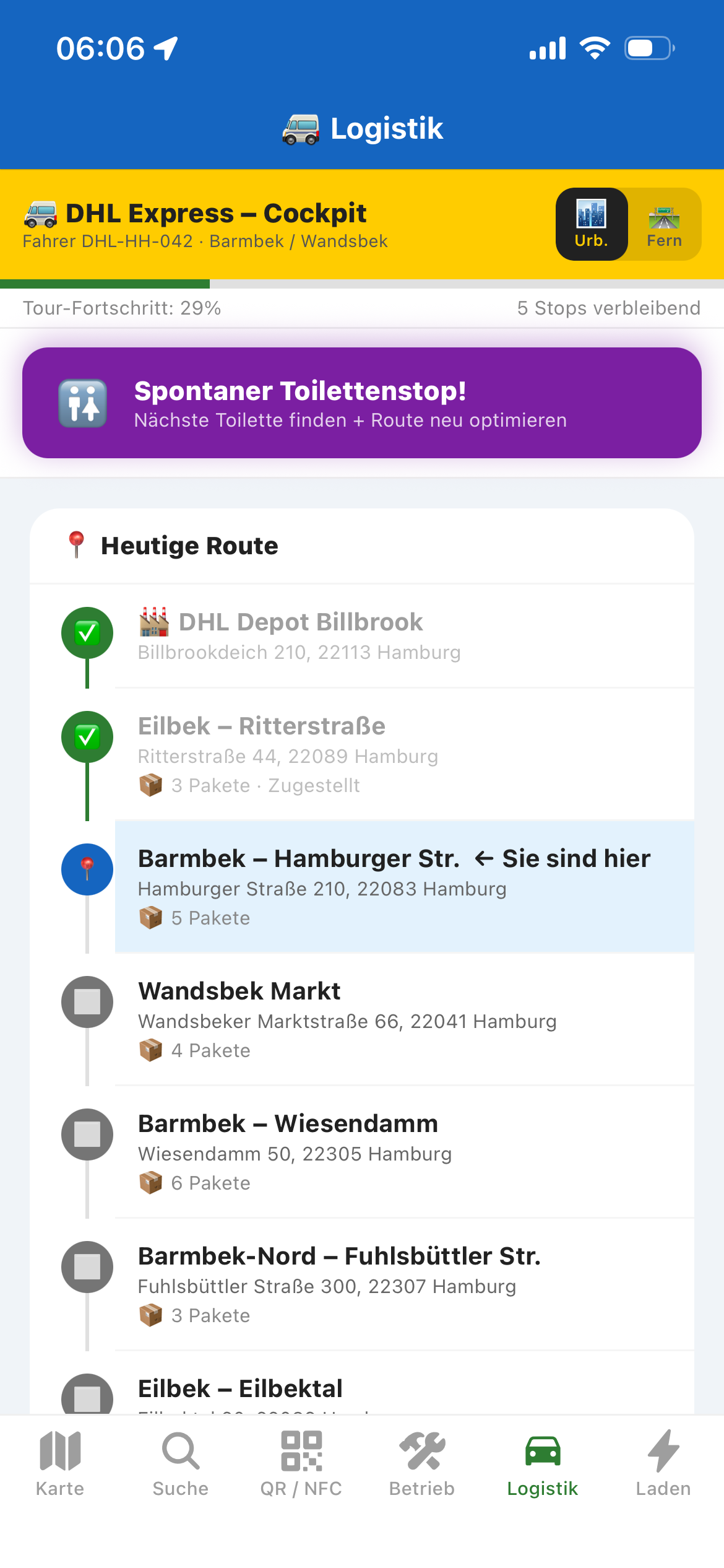 Last Mile: Startbildschirm